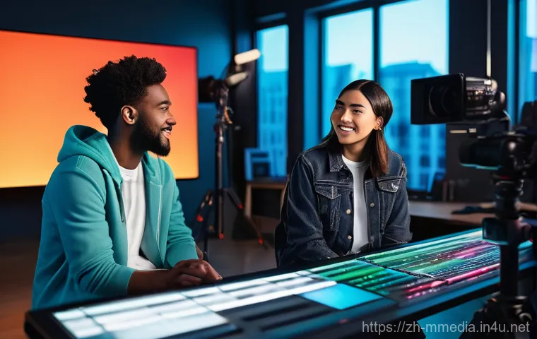 멀티미디어 콘텐츠 제작 실무 사례 연구 - **Prompt:** A young, energetic female content creator in her late 20s, wearing stylish yet modest ca... 멀티미디어 콘텐츠 제작 실무 사례 연구 - **Prompt:** A young, energetic female content creator in her late 20s, wearing stylish yet modest ca...