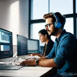 멀티미디어 제작에서 팀워크의 중요성 - **Prompt 1: Dynamic Creative Collaboration**
    A diverse team of five creative professionals, male...