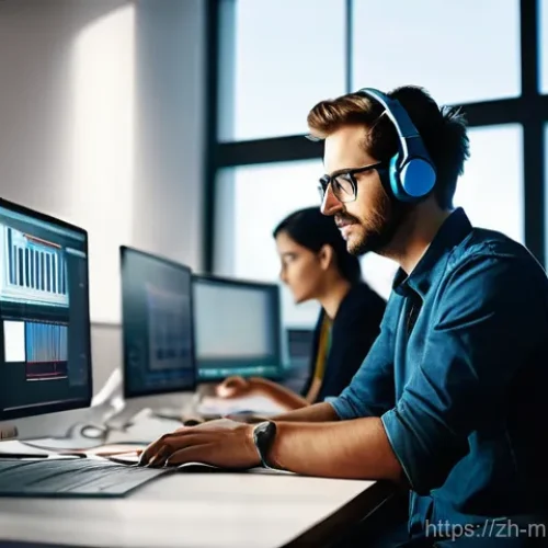 멀티미디어 제작에서 팀워크의 중요성 - **Prompt 1: Dynamic Creative Collaboration**
    A diverse team of five creative professionals, male...